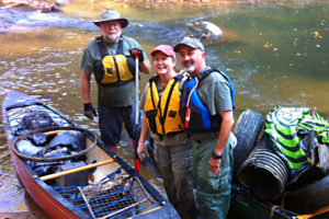 Members of the Lumpkin Coalition participate in Rivers Alive river cleanup